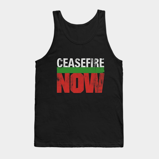 Powerful Ceasefire Now Advocacy Graphic Tank Top by Retro Travel Design